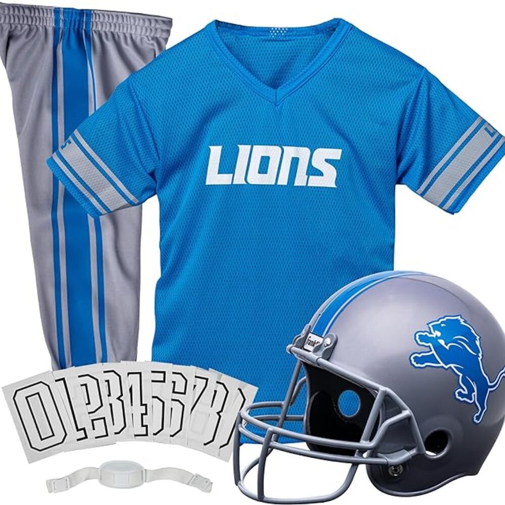 Franklin Detroit Lions Uniform Set Youth NFL Football Jersey Helmet Kids Small